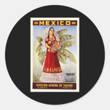 Le Mexique Tehuantepec Autocollant Rond