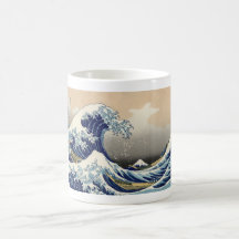Le mont Fuji vintage et vague Mugs À Café