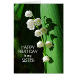 Le muguet de soeur de joyeux anniversaire cartes de vœux