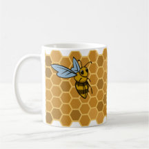Le nid d'abeilles gaffent des abeilles tasses à café