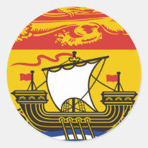 Le Nouveau Brunswick, Canada Autocollants Ronds