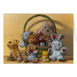Le panier de peluches carte de vœux