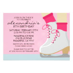 Le patin léger rose de peau lace la partie de pati faire-part