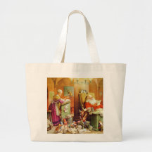 Le père noël et Mme Claus dans le service des expé Sac De Toile