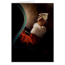 Le père noël faisant une pause le réveillon de Noë Cartes De Vœux