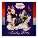 Le PÈRE NOËL, PEU DE fête de Noël d'ANGE et de MER Invitations Personnalisées