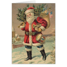 Le père noël vintage carte de vœux