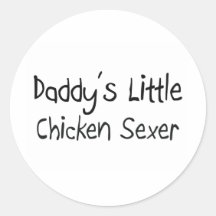 Le petit poulet Sexer du papa Autocollant Rond