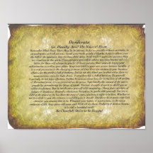 Le poème de desiderata par Ehrmann maximum Posters