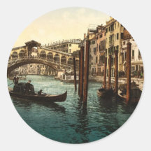 Le pont de Rialto, classique Photochro de Venise,  Autocollant