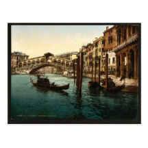 Le pont de Rialto, classique Photochro de Venise,  Carte Postale