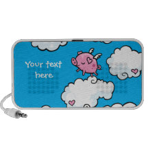 Le porc de vol danse sur des nuages haut-parleurs PC