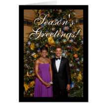 Le Président Barack Obama avec des cartes de Noël 