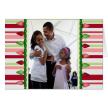Le Président Obama Father et Noël de filles Cartes De Vœux