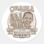 Le Président Obama Homeboy Beer Gifts Autocollant Rond