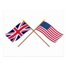 Le R-U et les drapeaux croisés par Etats-Unis Carte Postale