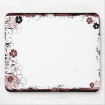 Le remous grunge fleurit le rouge de Mousepad Tapis De Souris