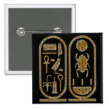 Le Roi Tut Hieroglyphics Badges