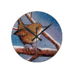 Le roitelet en hiver, huilent l'art en pastel : Fl