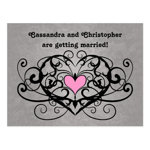 Le romance gothique tourbillonne et les coeurs fon cartes postales