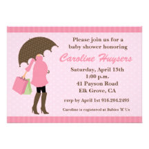 Le rose arrose des invitations de baby shower