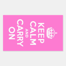 Le rose rose gardent le calme et continuent sticker rectangulaire