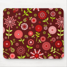 Le rouge fleurit le mousepad tapis de souris