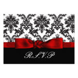 le rsvp rouge de damassé carde la norme 3,5 x 5 bristol
