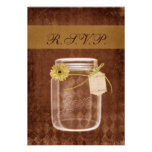 le rsvp rustique de pot de maçon de tournesol card bristol