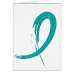 Le ruban turquoise A4 de PCOS Carte De Vœux