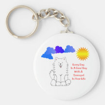Le Samoyed quotidien est un beau jour Keychain Porte-clé