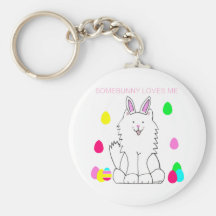 Le Samoyed Somebunny m'aime Porte-clefs