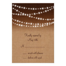 Le scintillement allume RSVP sur la toile de jute  Invitation Personnalisée