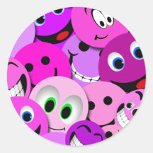 LE SMILEY POURPRE ET ROSE FAIT FACE AU COLLAGE ADHÉSIF