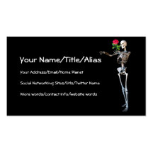 Le squelette de Halloween avec s'est levé Carte De Visite