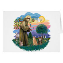 Le St Francis (ff) - deux chats tigrés Carte De Vœux