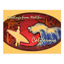 Le surfer de Malibu la Californie ondule la carte 
