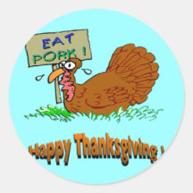 Le thanksgiving mangent du porc adhésif