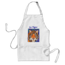 "Le Tigre" The Tiger Stained Glass Style Art! Apron