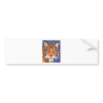 "Le Tigre" The Tiger Stained Glass Style Art! Bumper Sticker