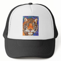 "Le Tigre" The Tiger Stained Glass Style Art! Trucker Hat