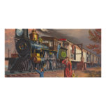 Le train rapide de service postal de courrier à pa photocarte
