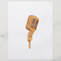 Le vieux microphone vintage rayé s'est fané Brown Prospectus Personnalisés
