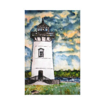 Le vignoble de Martha de phare d'Edgartown Impressions Sur Toile