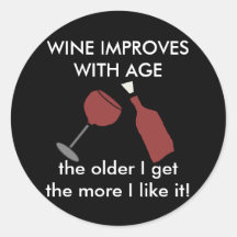 Le VIN S'AMÉLIORE AVEC l'autocollant de vin d'ÂGE