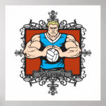 Le volleyball des hommes agressifs affiche
