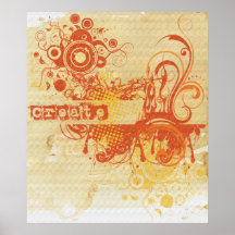 Le yoga parlent : Chakra créatif orange Poster