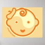 Le yoga parlent le bébé : Copie créative orange de Affiche