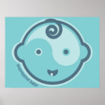 Le yoga parlent le bébé : Copie expressive turquoi Posters