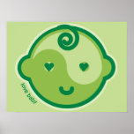 Le yoga parlent le bébé : Copie verte de bébé d'am Posters